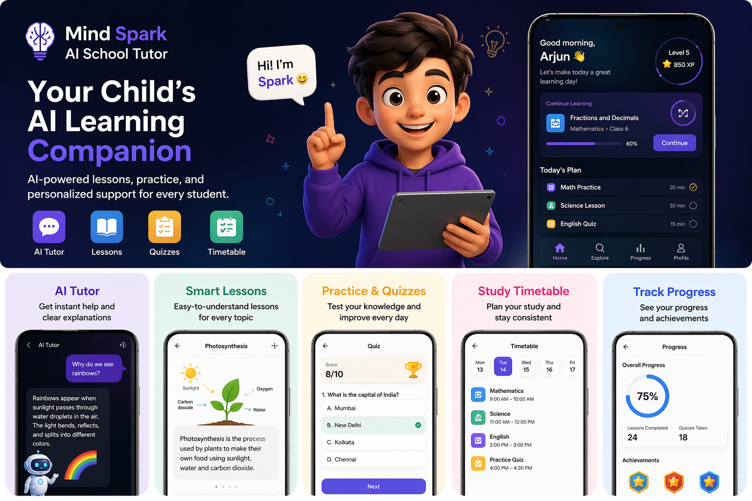 Learn faster with AI-powered lessons 