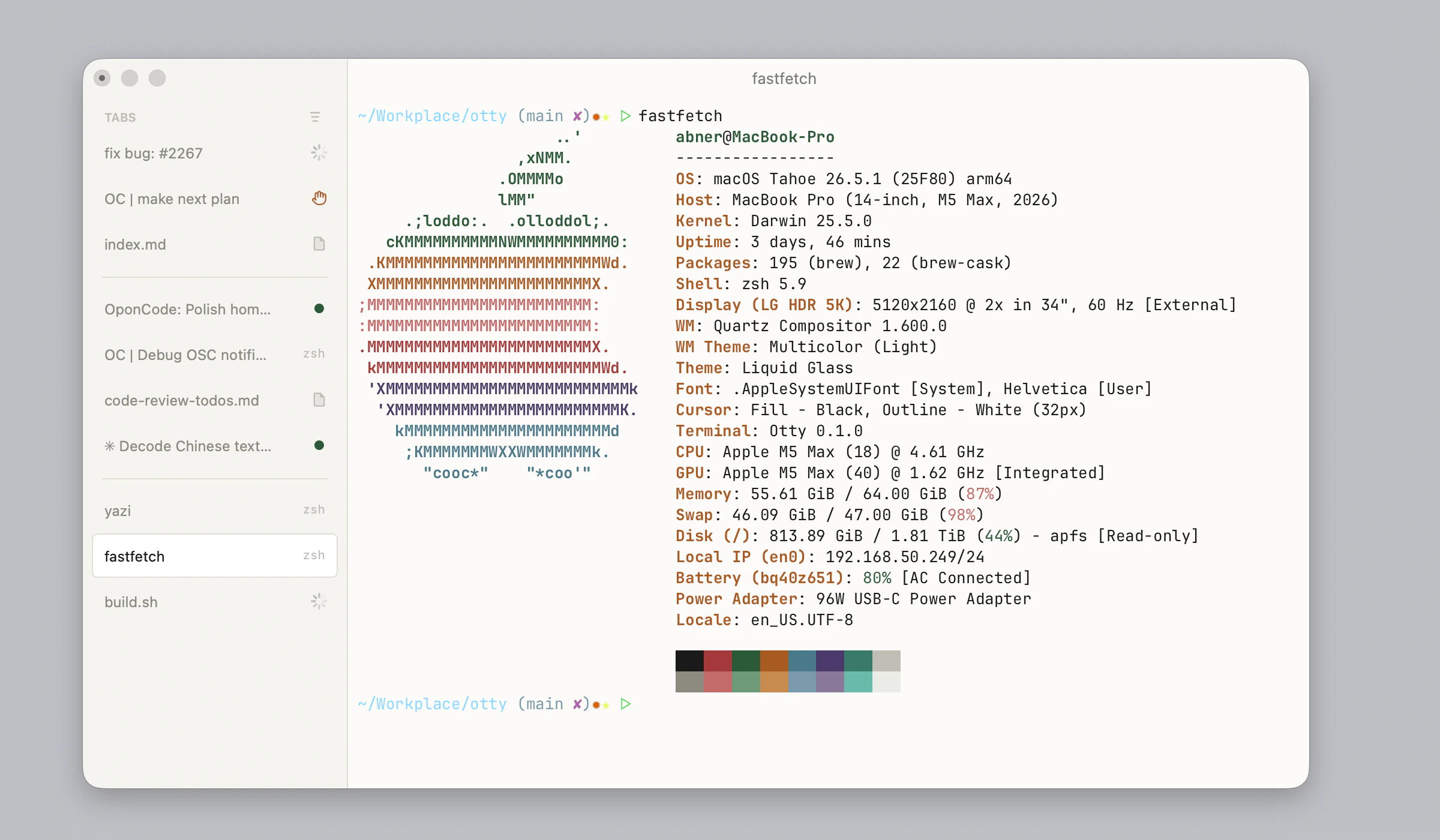 startuptile Otty-A Mac native and beautiful terminal emulator