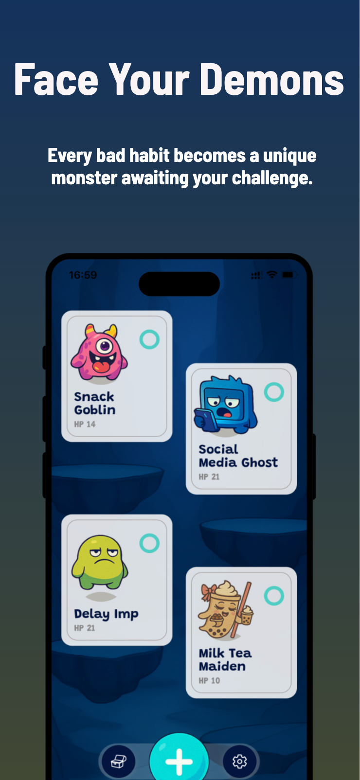 Mídia 2 de Habitmon - Transforme seus maus hábitos em monstros e derrote -os.