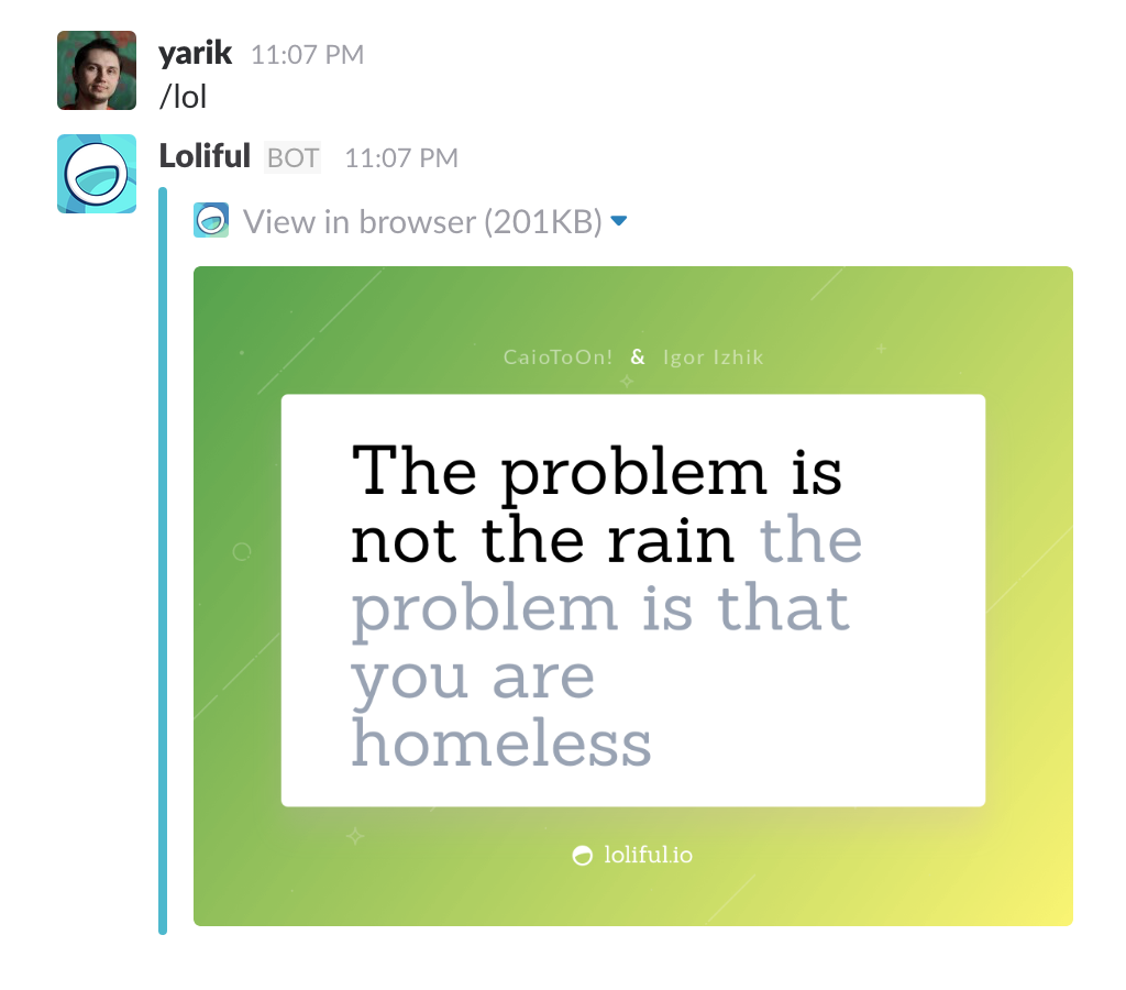 Loliful bot for Slack gallery image