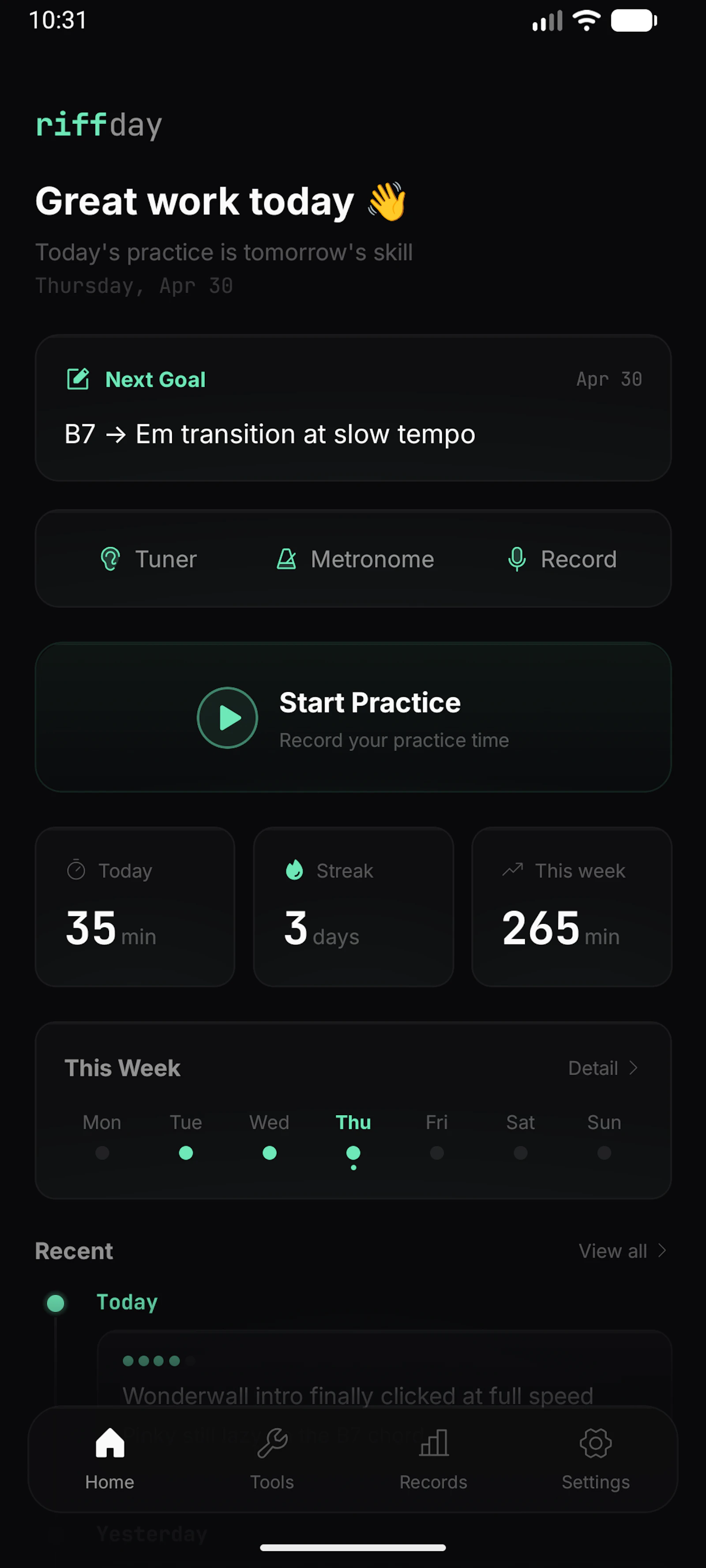 Riffday screenshot 2