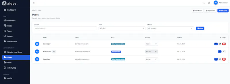 Algos CRM screenshot 7