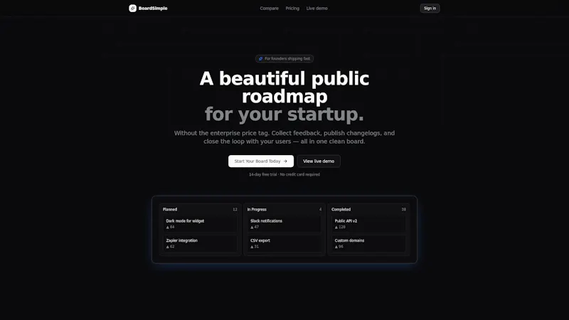 BoardSimple — Public roadmap  screenshot 1