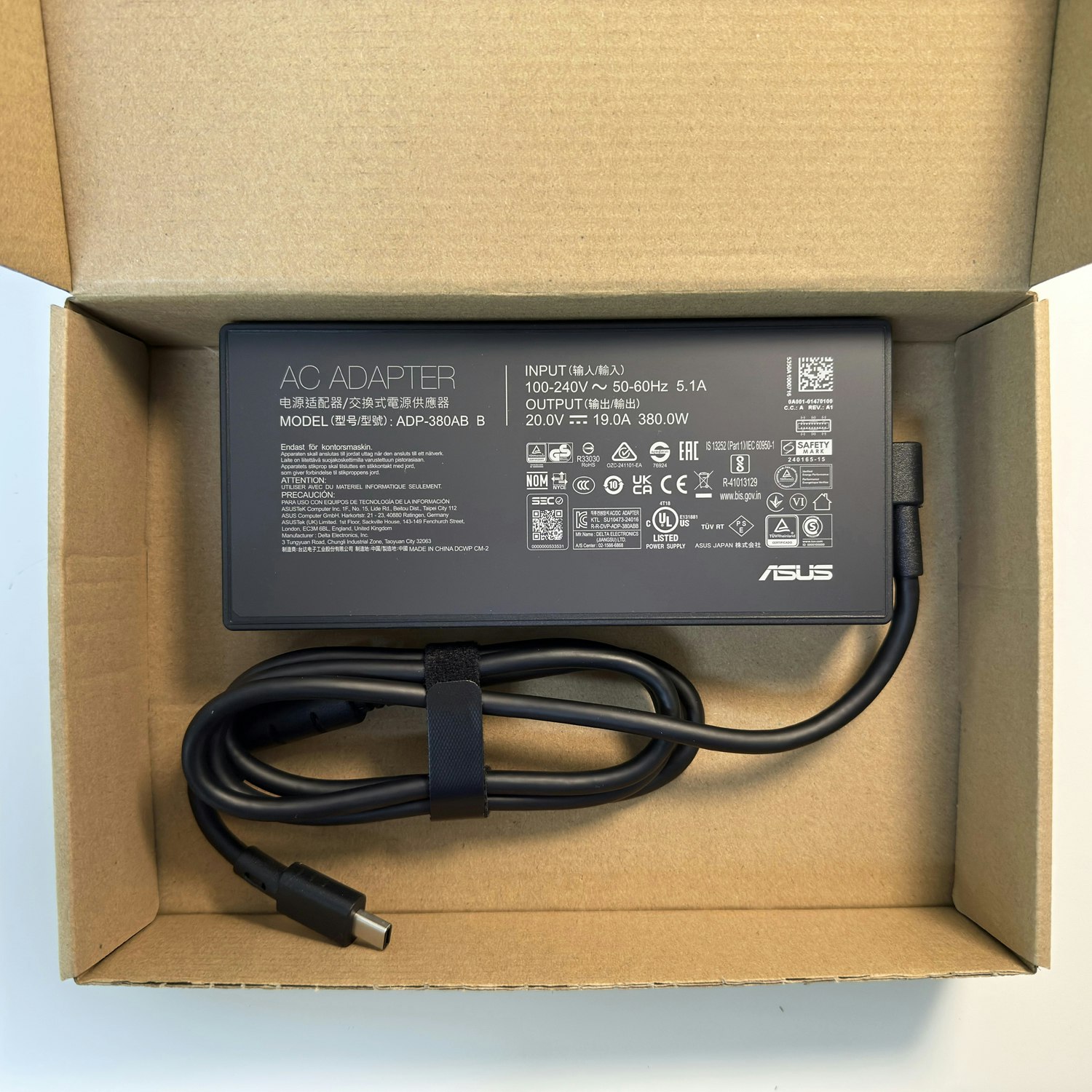 Véritable chargeur pour ordinateur portable ASUS ADP-380AB B