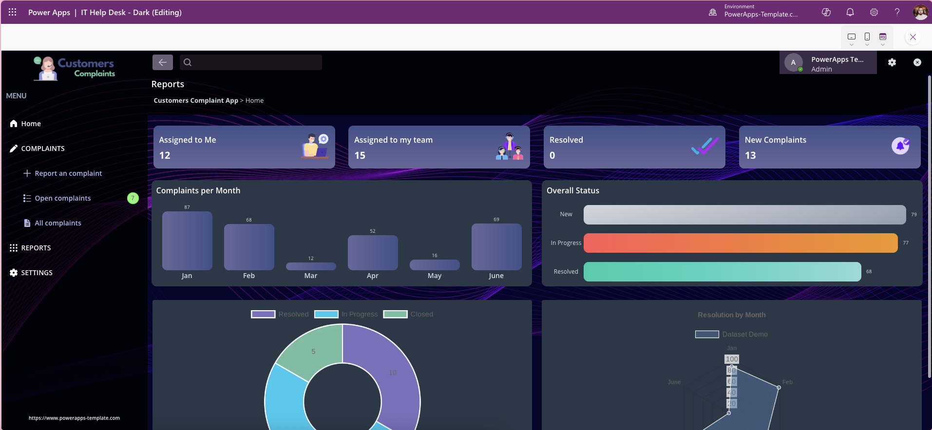 Power Apps templates - Main product screenshot demonstrating key features and user interface