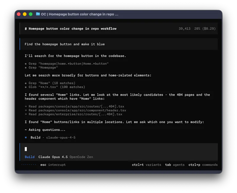 OpenCode 2.0 screenshot 2
