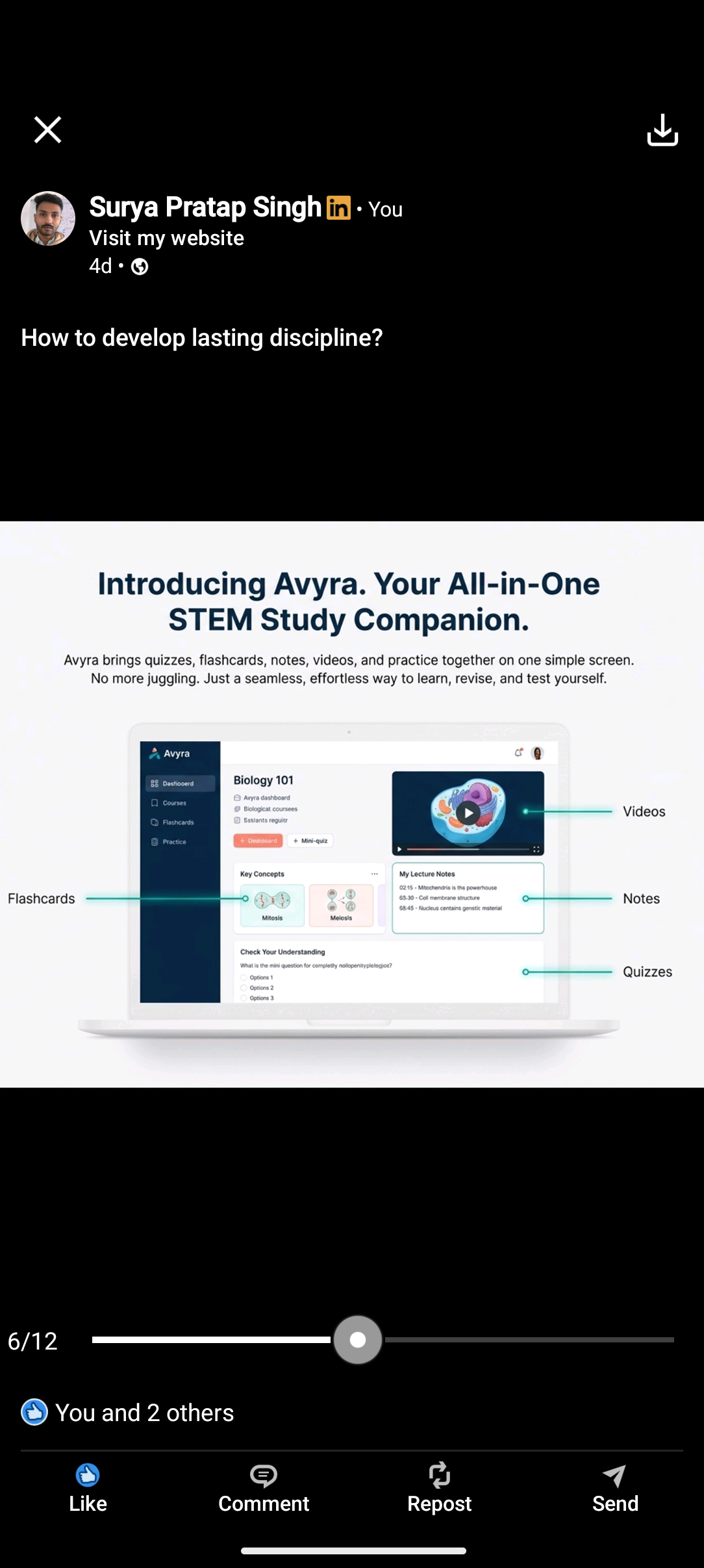 “Introducing Avyra.STEM Study Companion. - Screenshot 2 showing product features and functionality