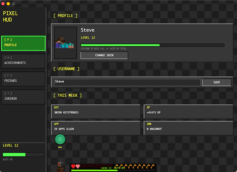 PixelHUD - Gamify your Mac screenshot 3
