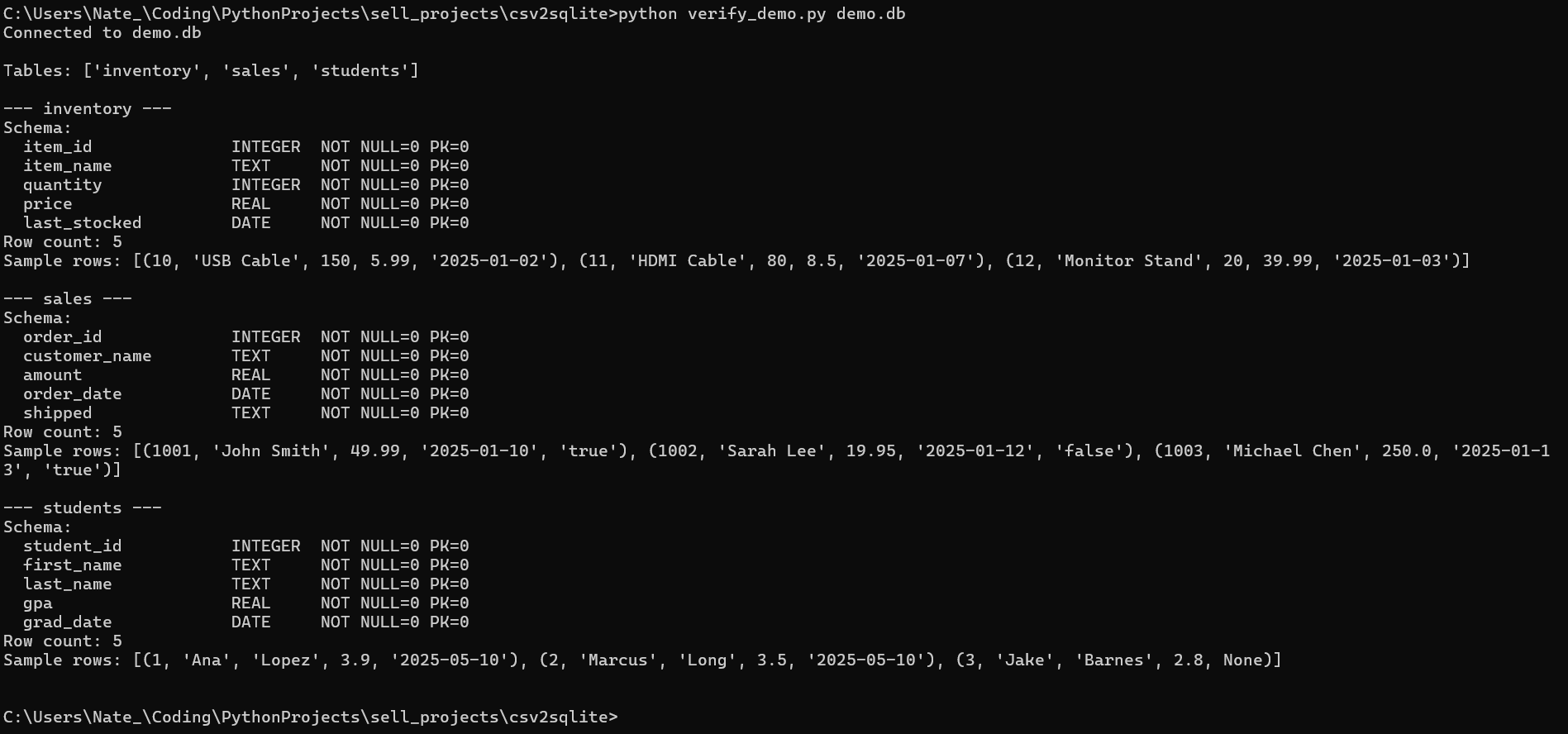 CSV to SQLite gallery image