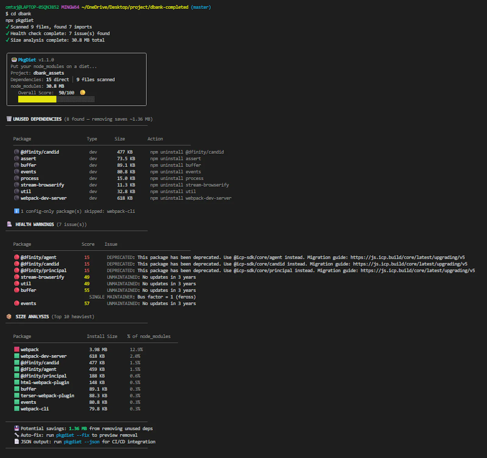 PkgDiet screenshot 3