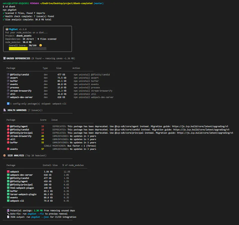PkgDiet screenshot 3