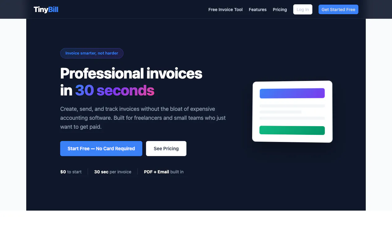 TinyBill — Simple Invoice Generator gallery image