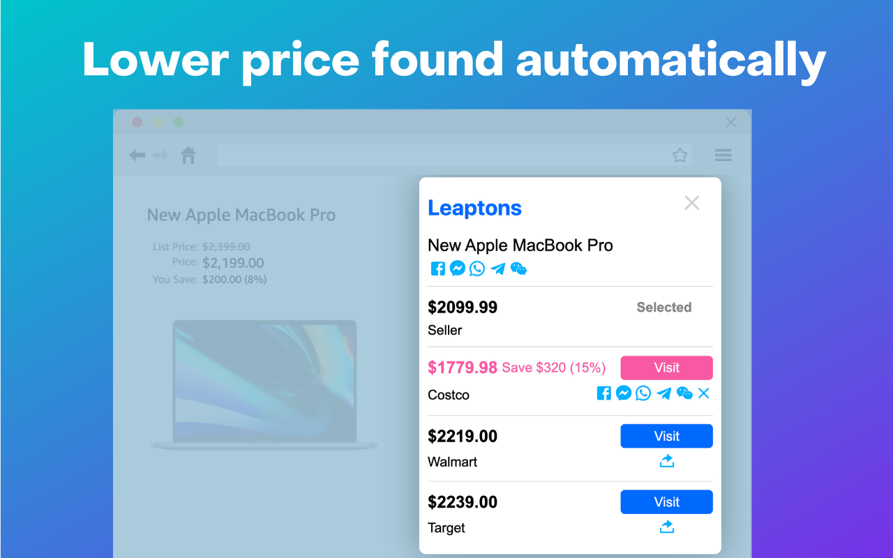 Leaptons Chrome Extension gallery image