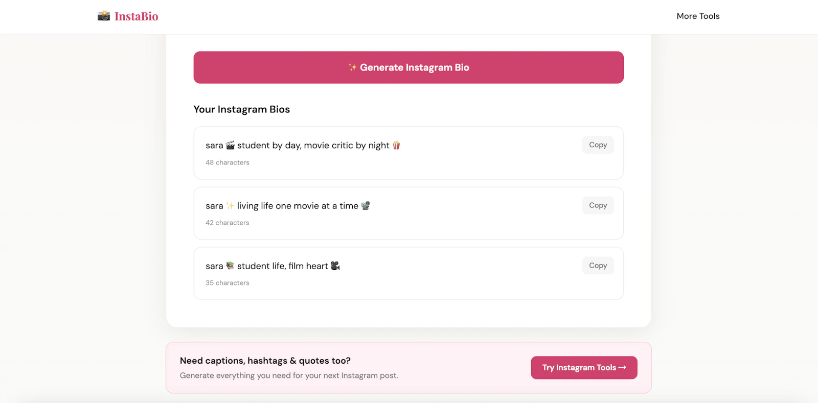 Instabio screenshot 2