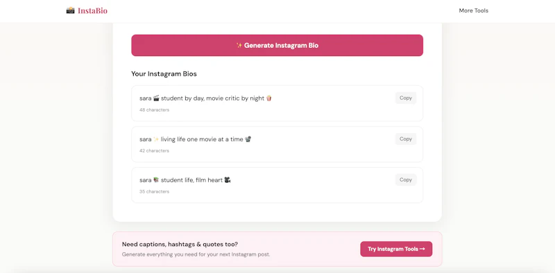 Instabio screenshot 2