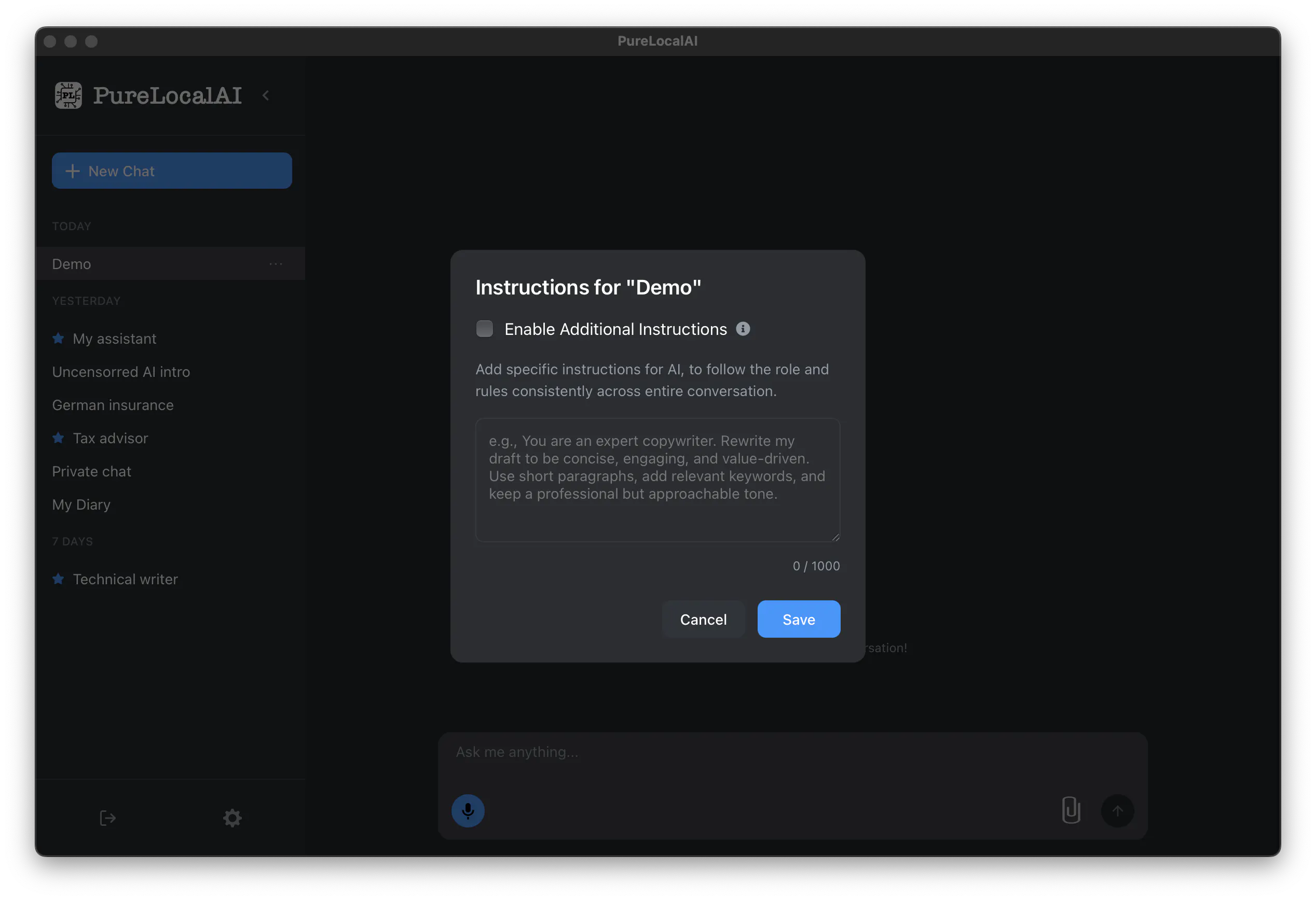 PureLocalAI – Private offline AI on Mac gallery image