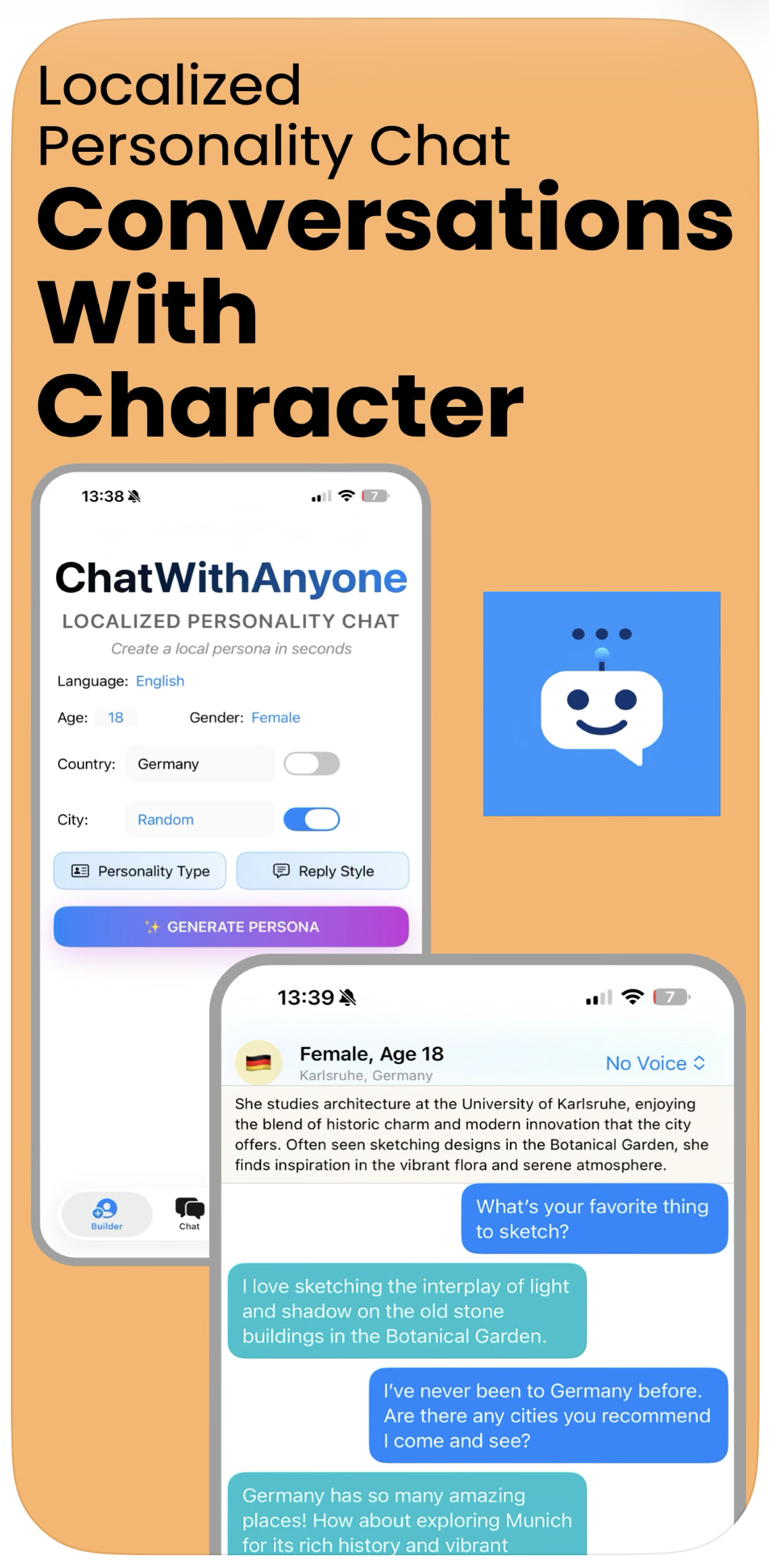 Chatwithanyone - Ayakta AI.Özel.Hızlı.İOS 26 iPhone'lar için inşa edilmiştir. medya 2