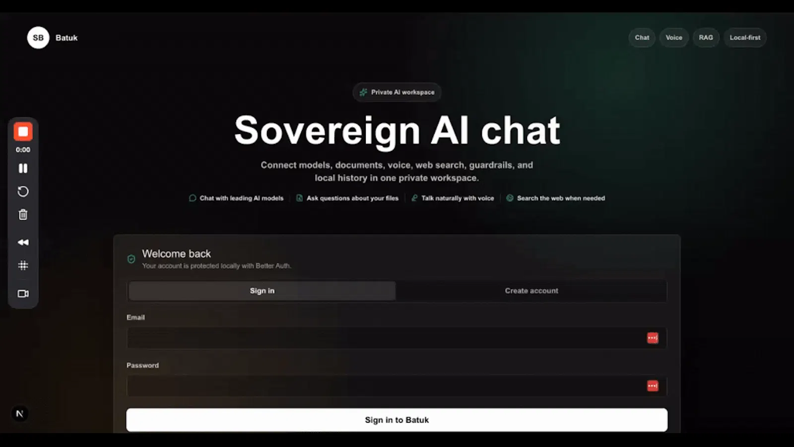 Batuk — Sovereign AI for Teams screenshot 1 (video preview)