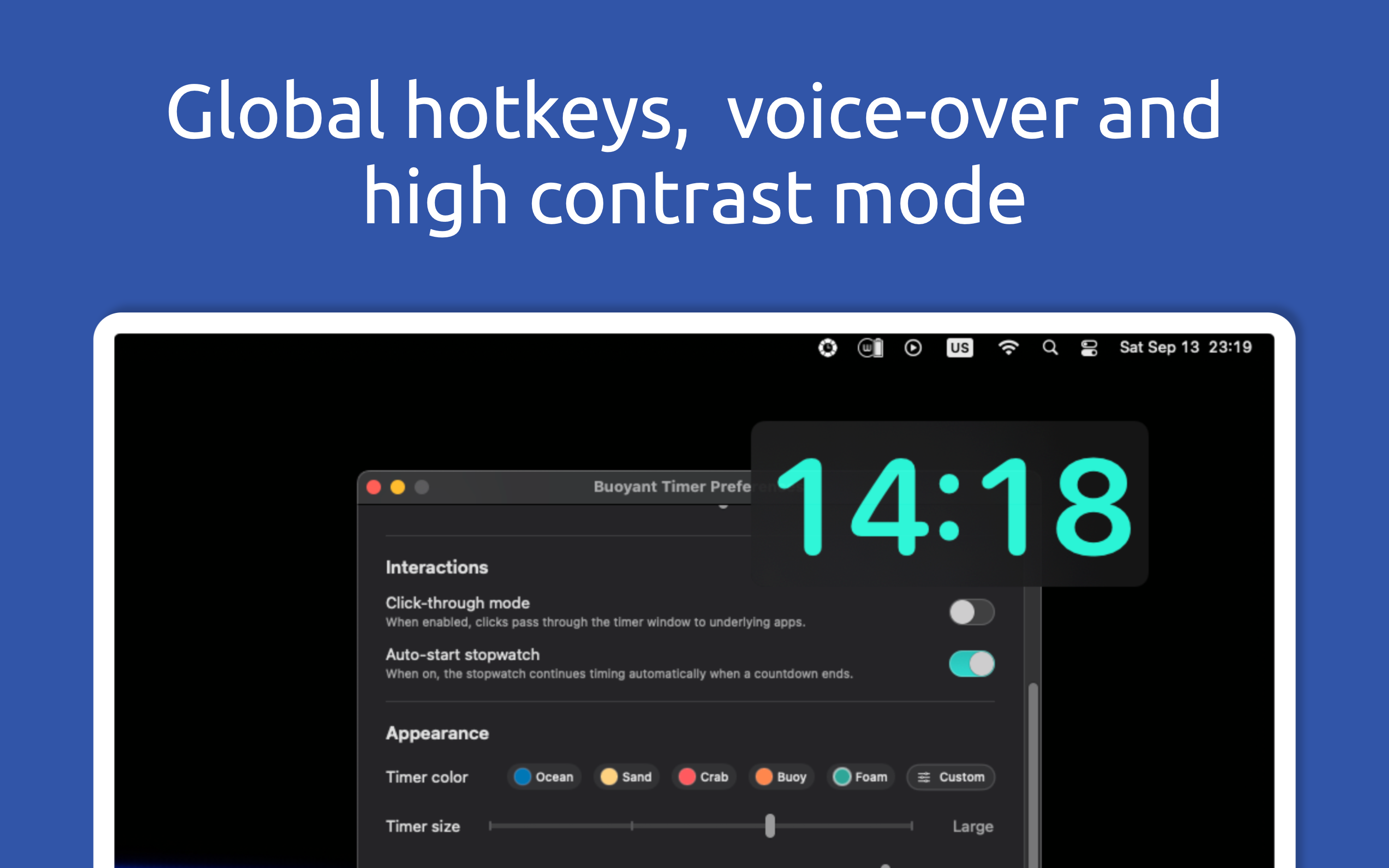 Média Chronomètre flottant - Chronomètre de type HUD et compte à rebours pour une mise au point complète 3