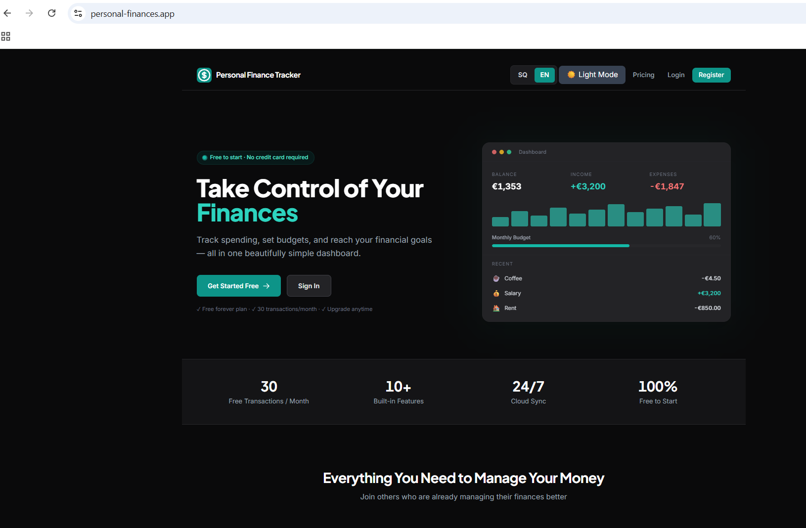 Personal Finance Tracker gallery image