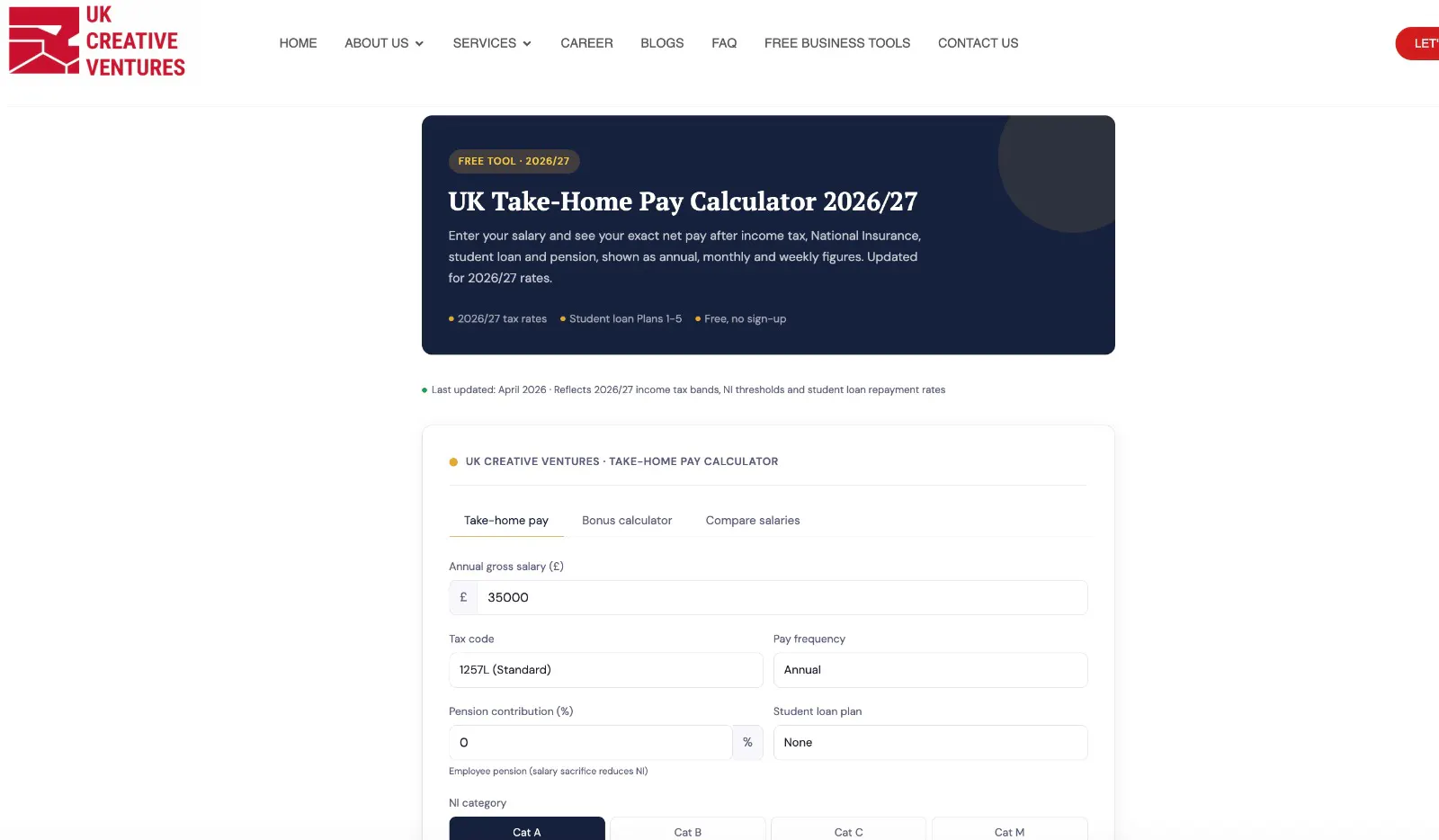 UK Take-Home Pay Calculator 2026/27 gallery image