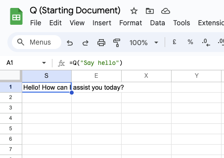 Q - Функция ИИ для Google Sheets ™ медиа 1