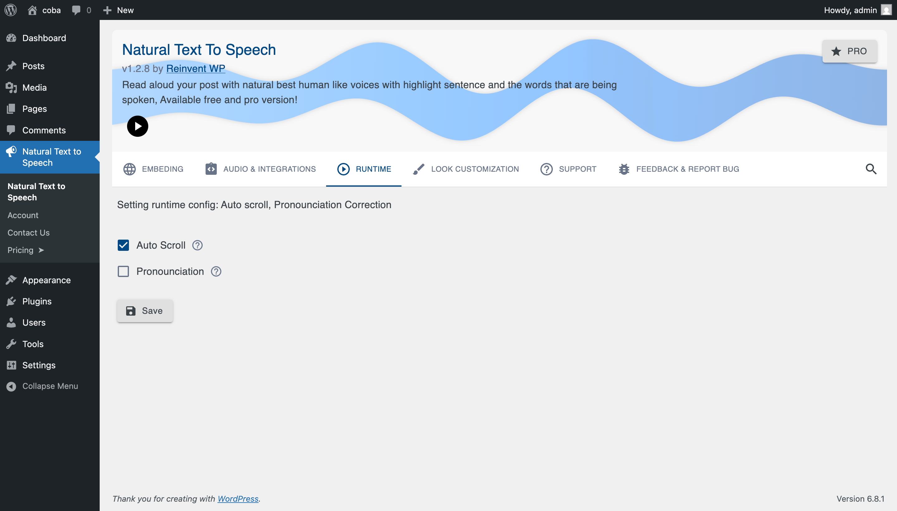 자연스러운 텍스트 연설 - 하이라이트 WordPress 플러그인을 사용하여 음성으로 텍스트하십시오 미디어 6