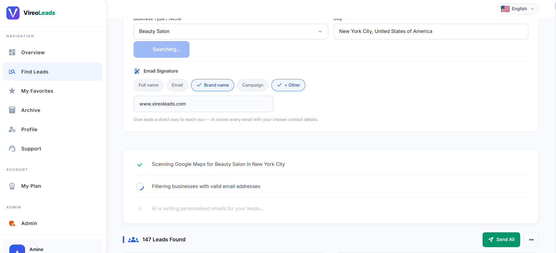 Vireoleads - Screenshot 3 showing product features and functionality