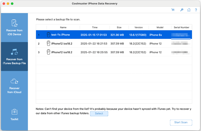Coolmuster iPhone Data Recovery for Mac gallery image