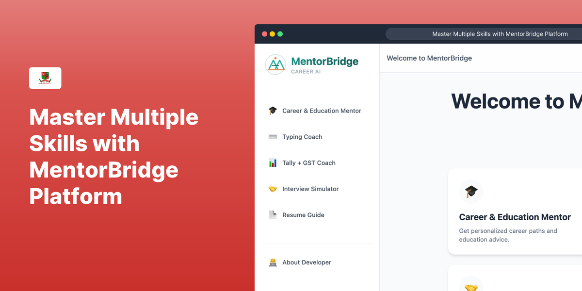 MentorBridge - Main product screenshot demonstrating key features and user interface
