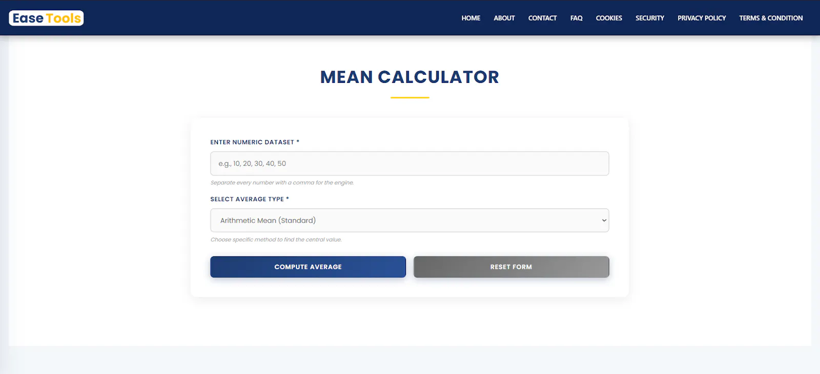 Mean Calculator screenshot 1