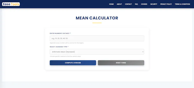 Mean Calculator screenshot 1