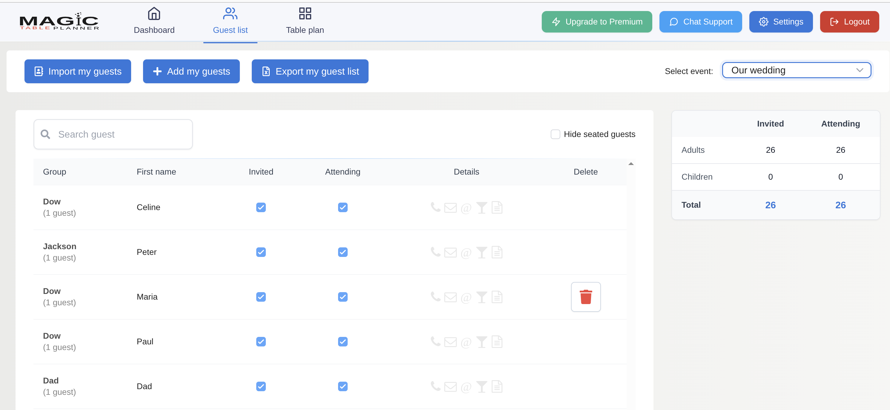Magic Table Planner - Screenshot 2 showing product features and functionality