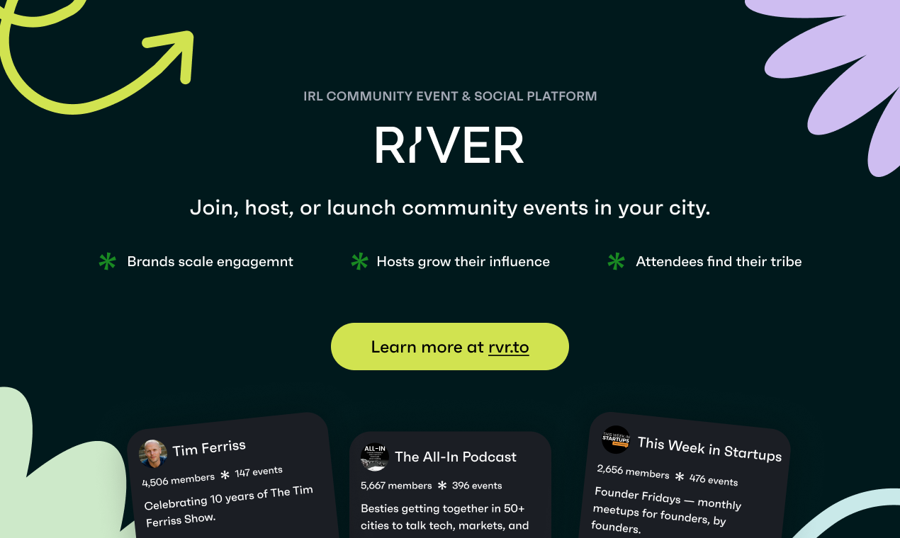 River - In-person event & social platform built for communities media 9