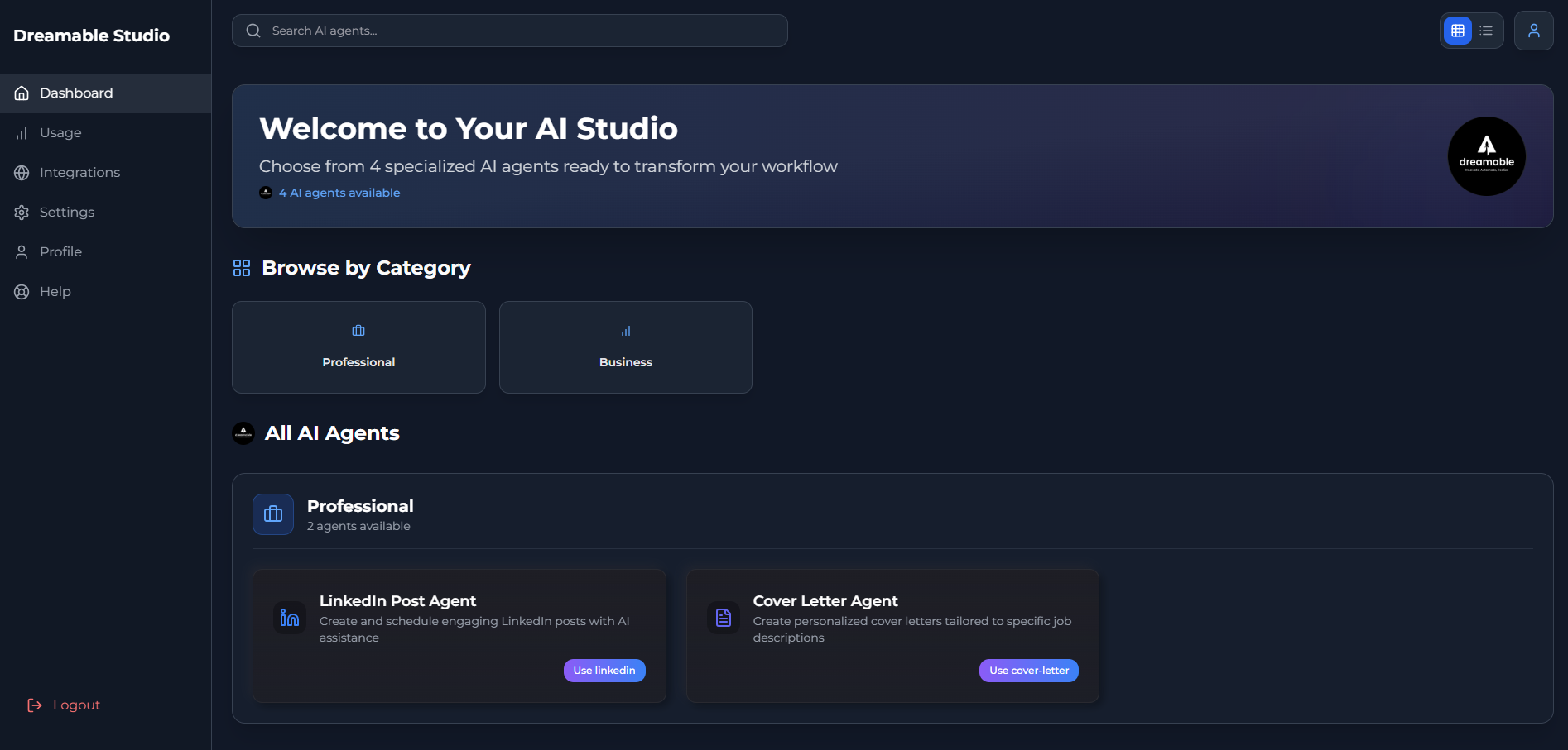 Mídia 2 de Dreamable: AI Agents