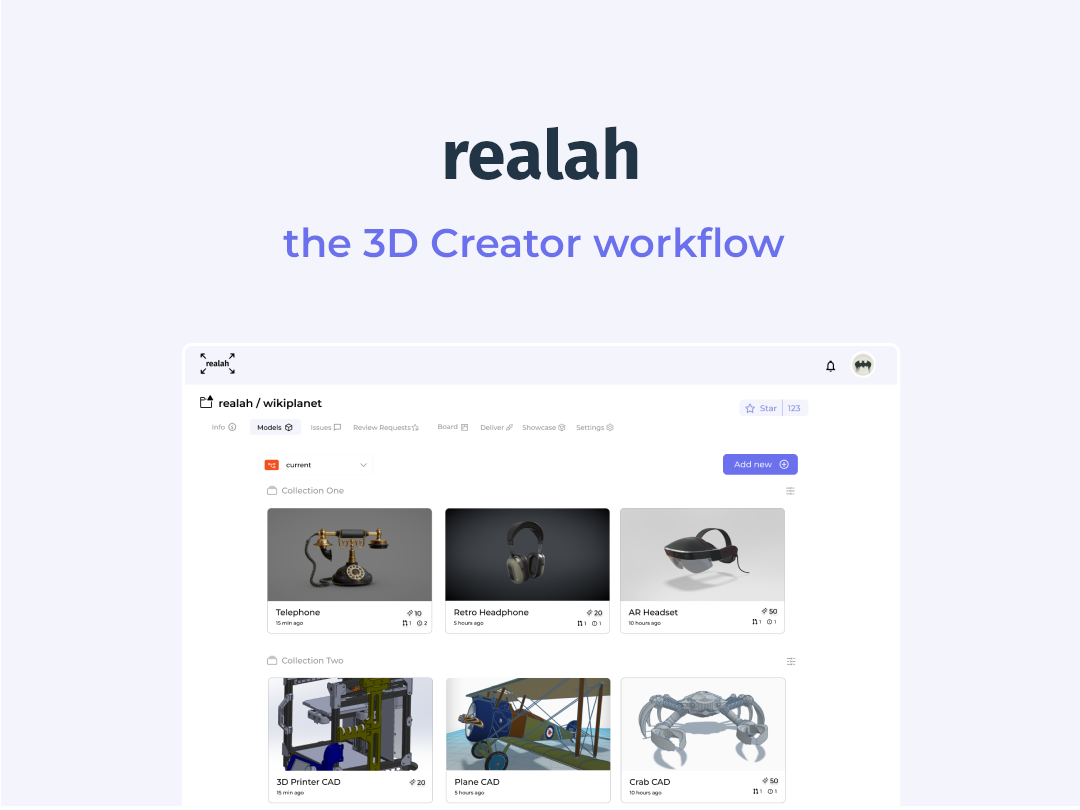 realah - 3D 모델을 공유, 협업 및 배포 할 수있는 플랫폼 미디어 1
