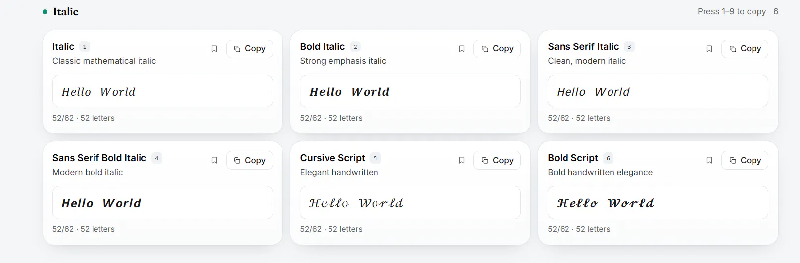 Italic Text Generator gallery image