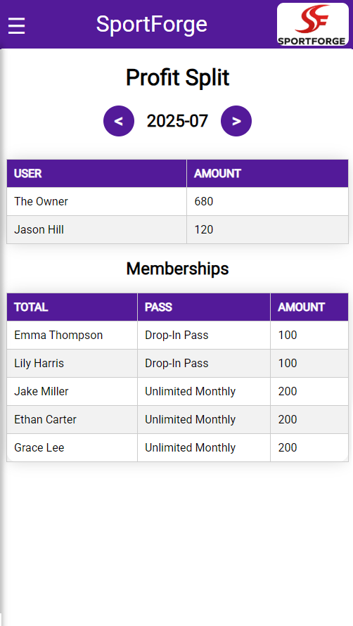 SportForge - Screenshot 2 showing product features and functionality