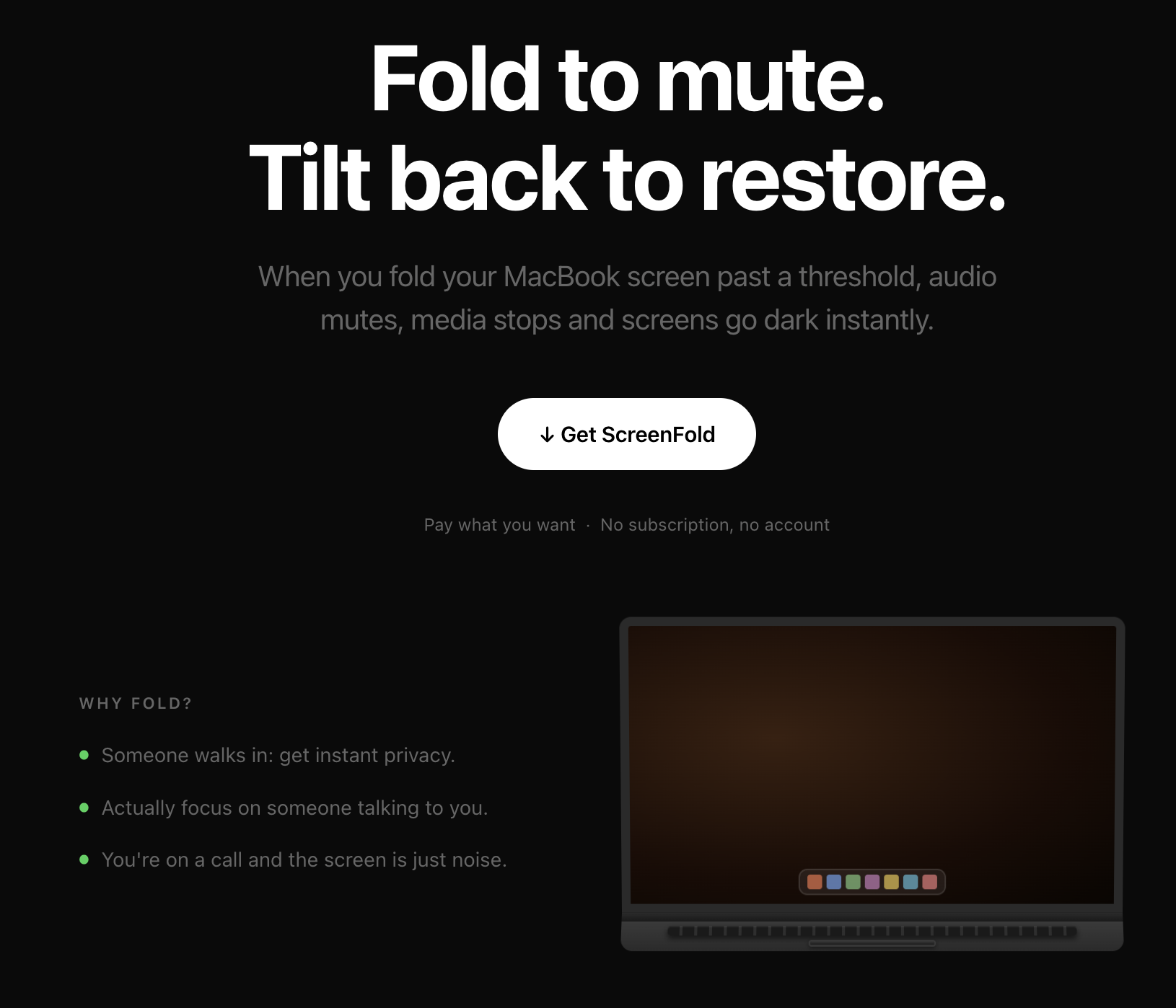 ScreenFold — Dim and mute with your lid media 1