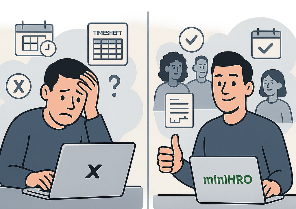 MiniHRO – Simple HR for Small Businesses - Main screenshot showing features and interface