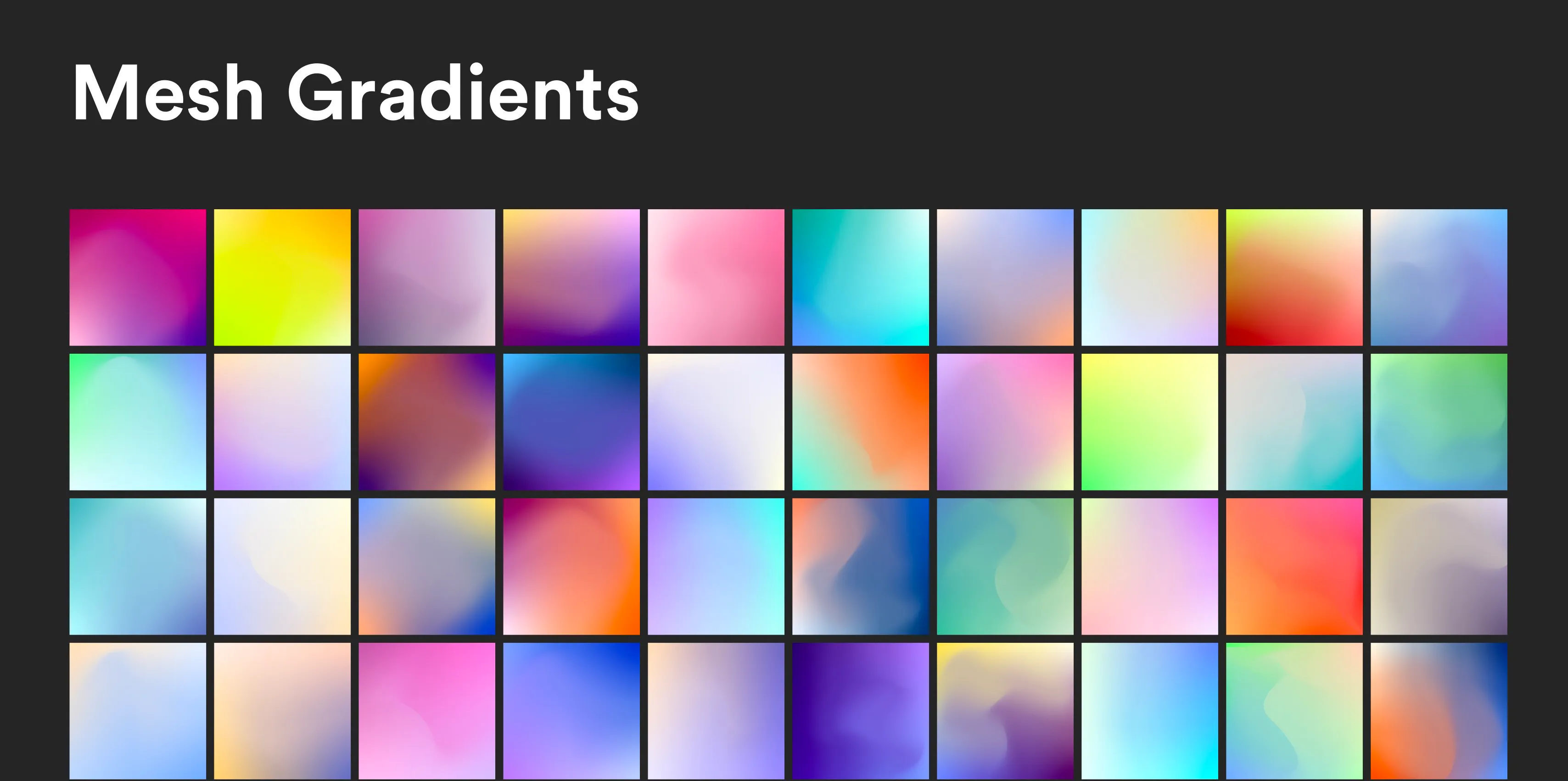 Beautiful Color Mesh 100 Mesh Gradients: Make your website beautiful with mesh gradients ...