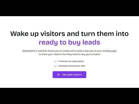 startuptile WakeUpCTA-Turn visitors into paying customers with pop-up alerts