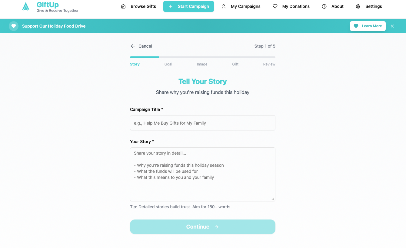 GiftUp - Screenshot 2 showing product features and functionality
