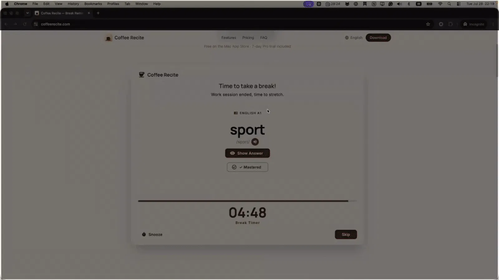 Coffee Recite screenshot 1 (video preview)