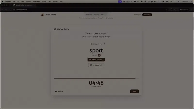 Coffee Recite screenshot 1 (video preview)