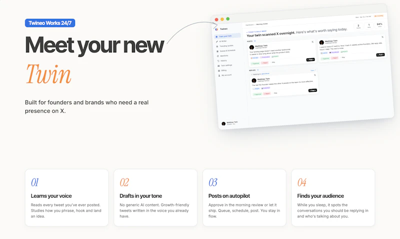 Twineo - AI twin for 𝕏 screenshot 4