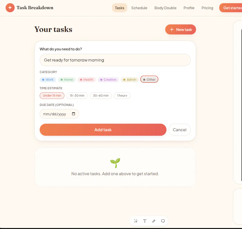 ADHD Task Breakdown screenshot 3