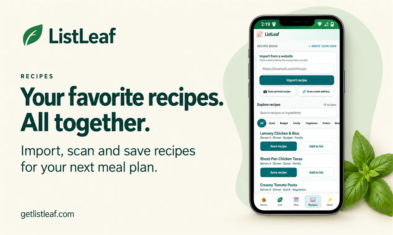 ListLeaf — Plan, Shop & Save gallery image