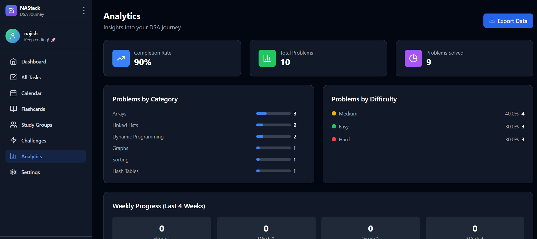 NAStack DSA Journey Tracker gallery image