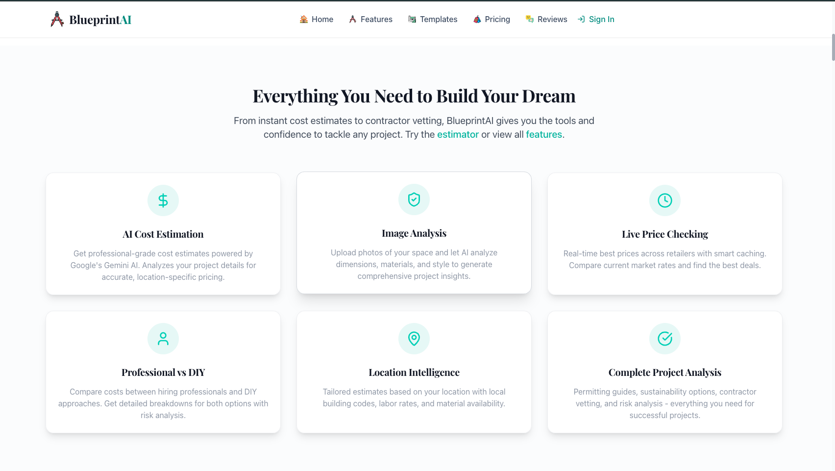 BlueprintAI – AI Cost Estimator gallery image